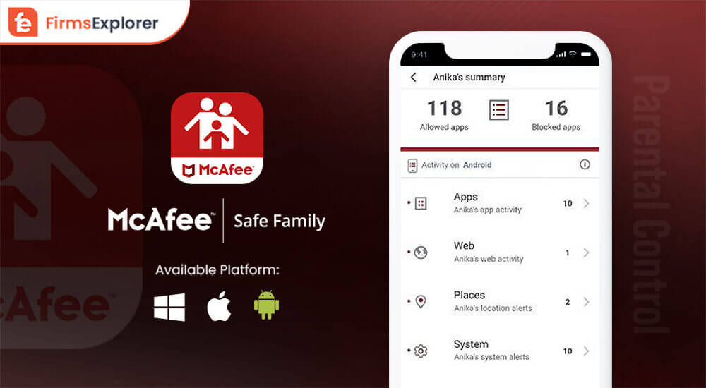 McAfee Parental Control app and software