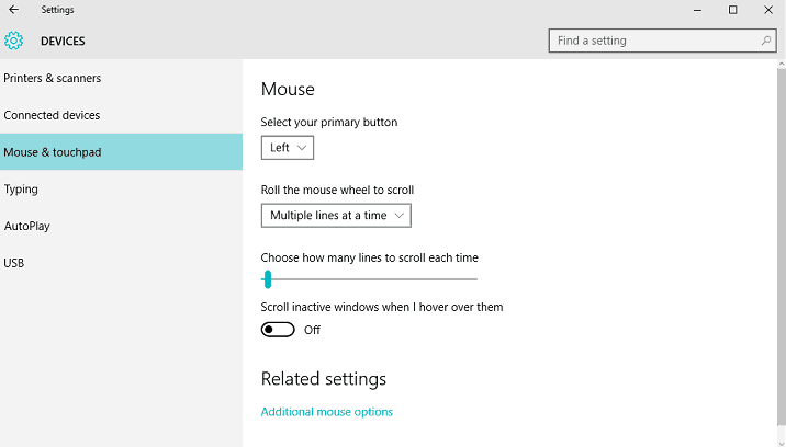 mouse and touchpad in settings to fix mouse lagging